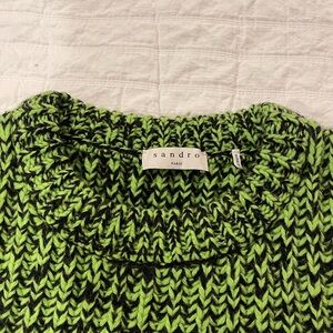 Sandro Green/Black Knit Sweater Size Large